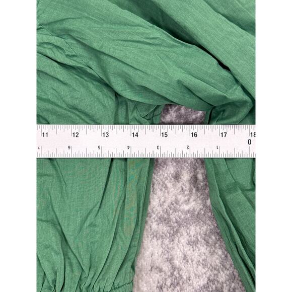 The Great Dress 1 / US Small Womens Green Gauze Puff Sleeve Midi - Picture 4 of 9